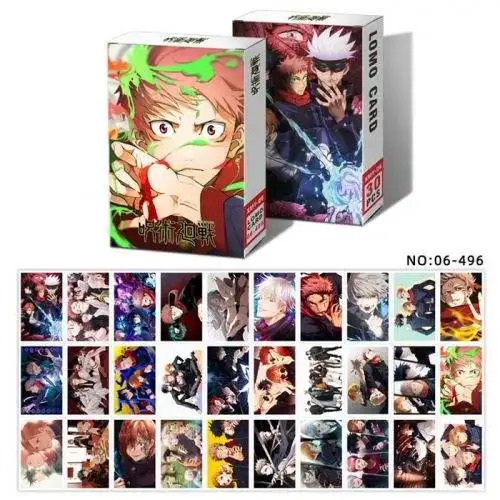 Tarjeta Lomo Demon Slayer Jujutsu Kaisen Bleach Itachi Gojo Haikyuu Blue Lock Kyojin genshin Mikey foto patrón Anime Lomo tarjeta