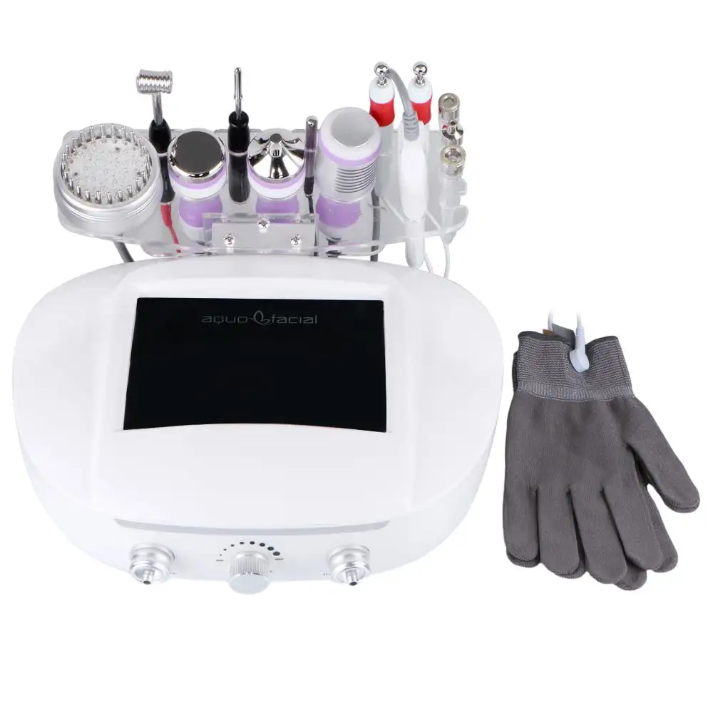 Máquina de SPA de belleza de escritorio 9 en 1, depurador de microdermoabrasión ultrasónico de 3MHz para rejuvenecimiento de la piel facial y tratamiento del acné