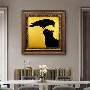 Gothic phong cách quạ mèo vải tường nghệ thuật in Áp phích nghệ thuật động vật bức tranh Pháp tường trang trí khung trang trí nội thất bức tranh tường - Product Image 2