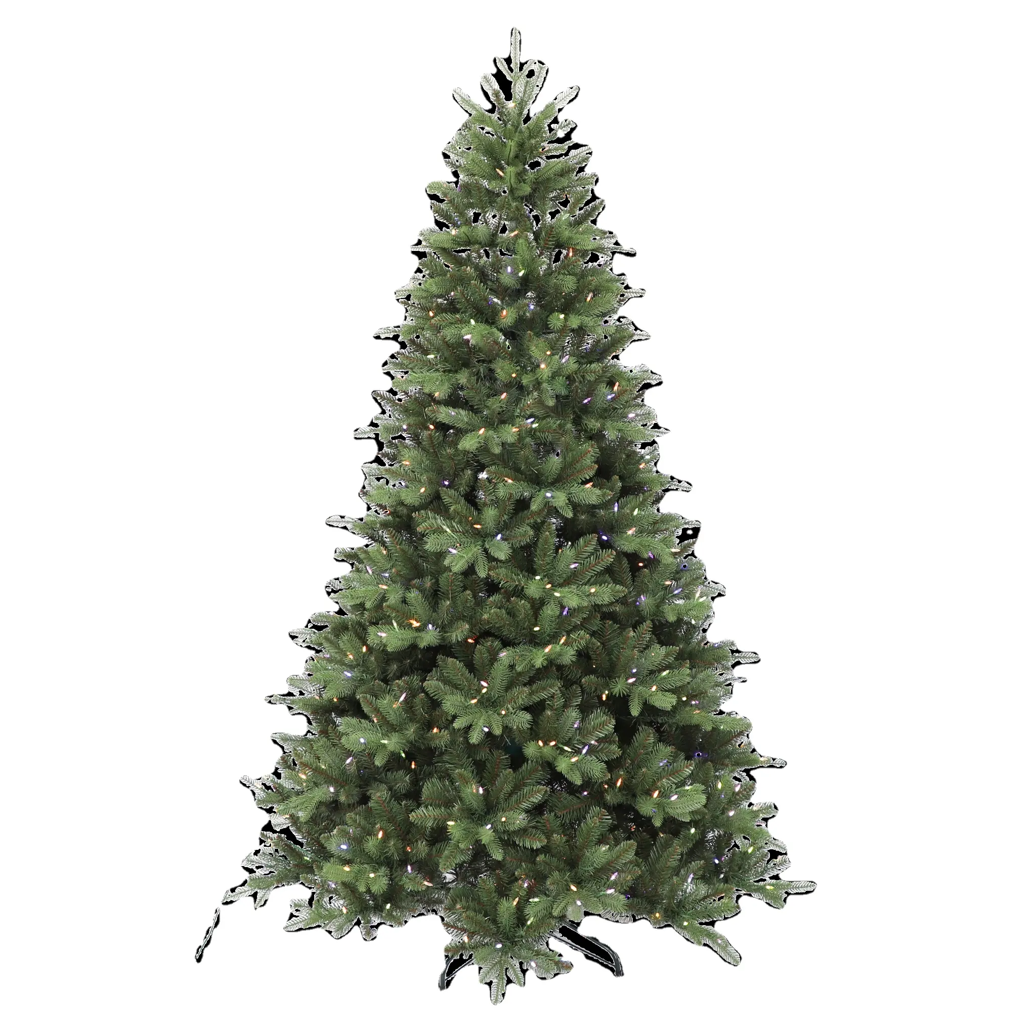 LONGSTAR 2024 produttore all'ingrosso albero di natale artificiale blu Navy verde LED incernierato albero di natale con supporto in metallo