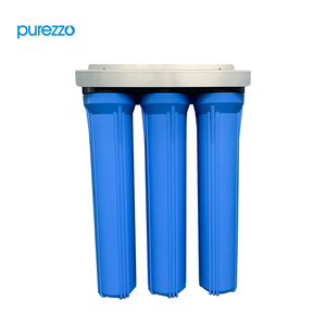 20 אינץ 3 שלבים בית טהור מים מסנן עם 10 cto להפעיל פחמן בלוק מחסנית מסנן נירוסטה צלחת