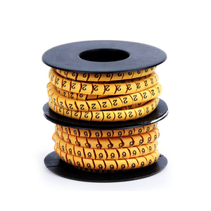 Vòng màu vàng PVC cáp đánh dấu dây số nhận dạng hệ thống dây điện ống máy in cáp điện tay áo - Product Image 1