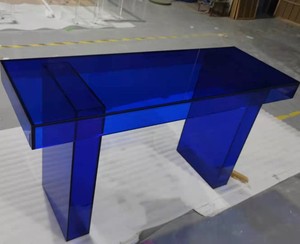 Escritorios de oficina en casa Mesa de ordenador de mármol Rectangular Oficina Escritorio de acrílico azul - Product Image 1