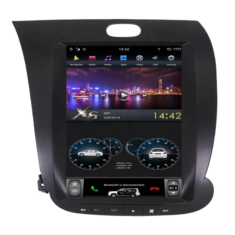 10,4 "Android 9,0 PX6 Vertical de la navegación GPS del coche de la pantalla para Kia Cerato K3 Forte 2013-2017 estéreo reproductor Multimedia Radio