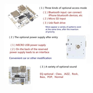 Placa receptora de Audio Bluetooth con ranura para tarjeta USB TF, salida de reproducción de decodificación, módulo de música estéreo inalámbrico de 2, 5V 2,1
