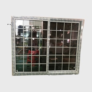 PVC-Rahmen komponenten, Schiebefenster mit Bildschirmen für den Bau, Glasfenster mit Grill