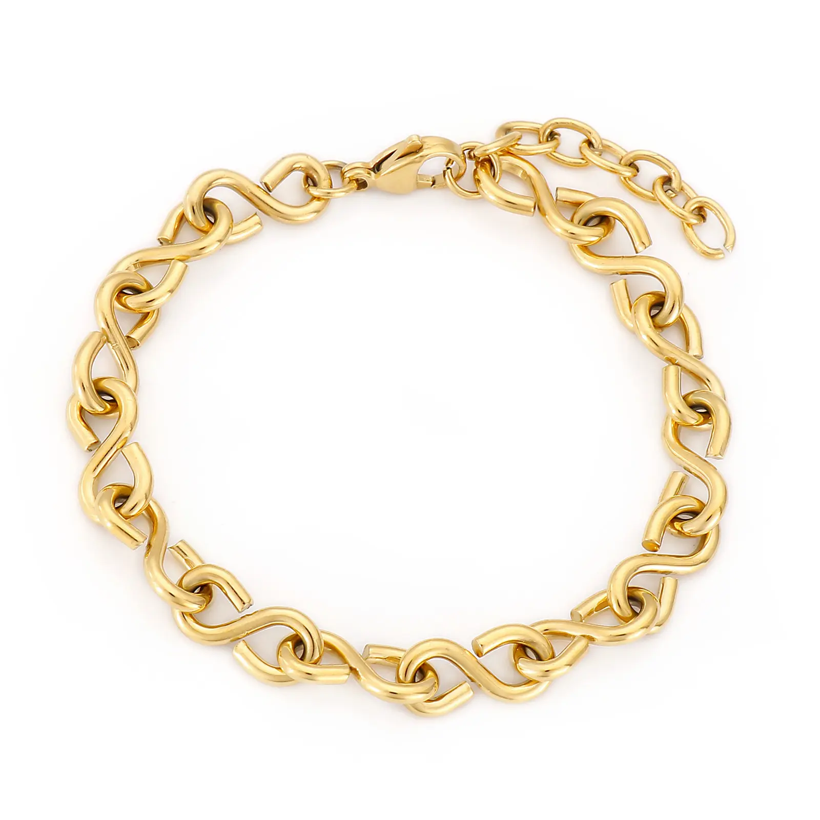 Wholesale Personality 18K Gold Plating Special Woven Chain Bracelets Woman Stainless Steel Jewelry Bracelet