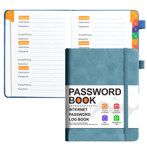 B6 Hardcover Password Book Keeper Address Organizer <strong>Notebook</strong> Alphabetical Tabs for Storing Website Passwords Durable Paper Cover