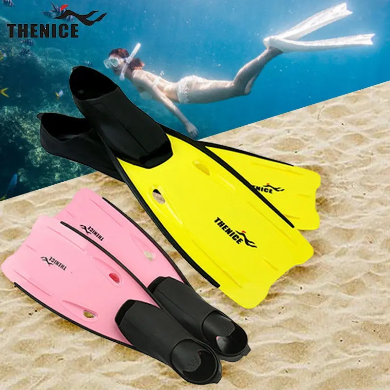 THENICE High Quality Long Snorkeling Diving Swimming Fins For Men Women Freediving Rubber Flippers