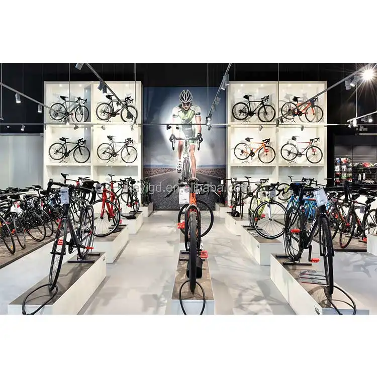 Présentoir de vélo de montagne, présentoir de Sport, décor de ville, route, vélo, moteur, Scooter, cyclisme, présentoir de vélo, magasin, Design d'intérieur