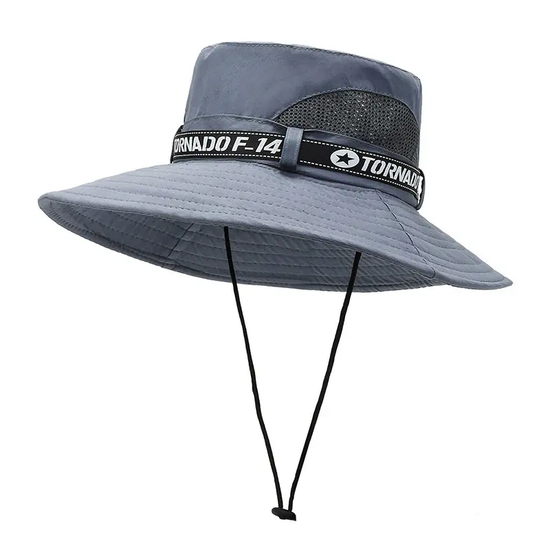 Donne e uomini Jungle boccole Hat caccia all'aperto escursionismo cappello da pescatore protezione UV estiva Safari Boonie cappelli con stringhe