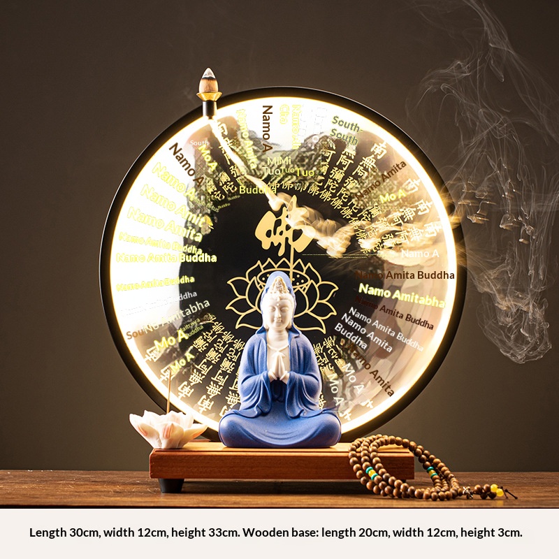 Robe bleue Lampe noire