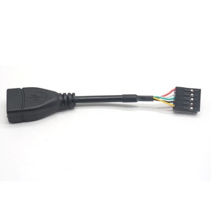 <strong>USB</strong> <strong>Header</strong> to Motherboard <strong>USB</strong> <strong>2</strong>.<strong>0</strong> Adapter Cable <strong>USB</strong> <strong>2</strong>.<strong>0</strong> Type a Female to Dupont 9 Pin Female <strong>Header</strong> Motherboard Cable Cord 4inch - Product Image 4