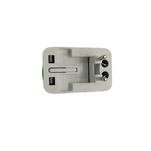 Wellsdiy 2 USB通用旅行适配器，适用于所有全球充电需求，带有定制标志，多合一多插头插座