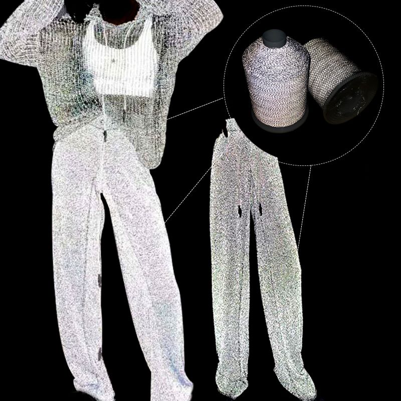 Reflective thread for knitting or embroidery