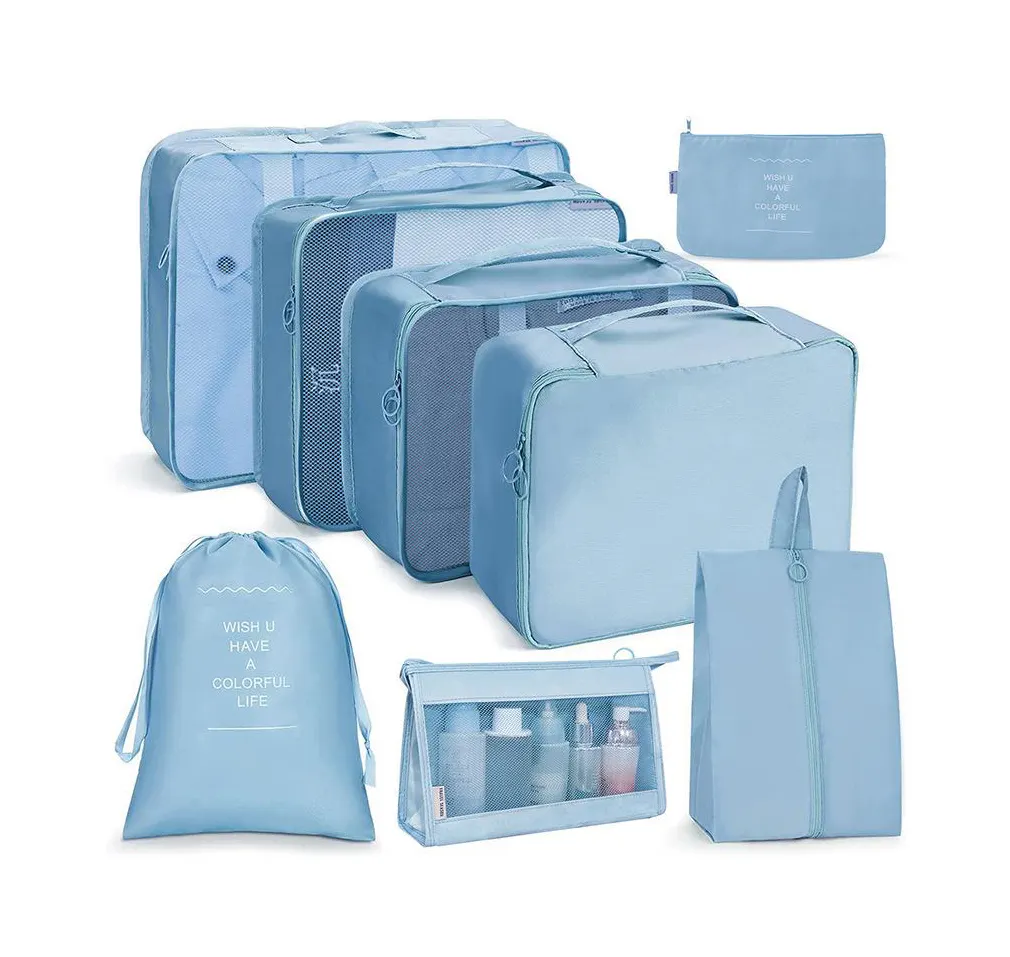 Cubos de embalagem para mala de viagem, totalmente portátil 4 5 6 7 8 peças conjunto para mala de viagem