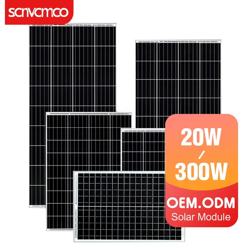 핫 세일 ODM OEM 작은 캠프 태양 전지 패널 제조 12 볼트 50 와트 30 와트 40 와트 100 와트 200 와트 태양 전원 모듈