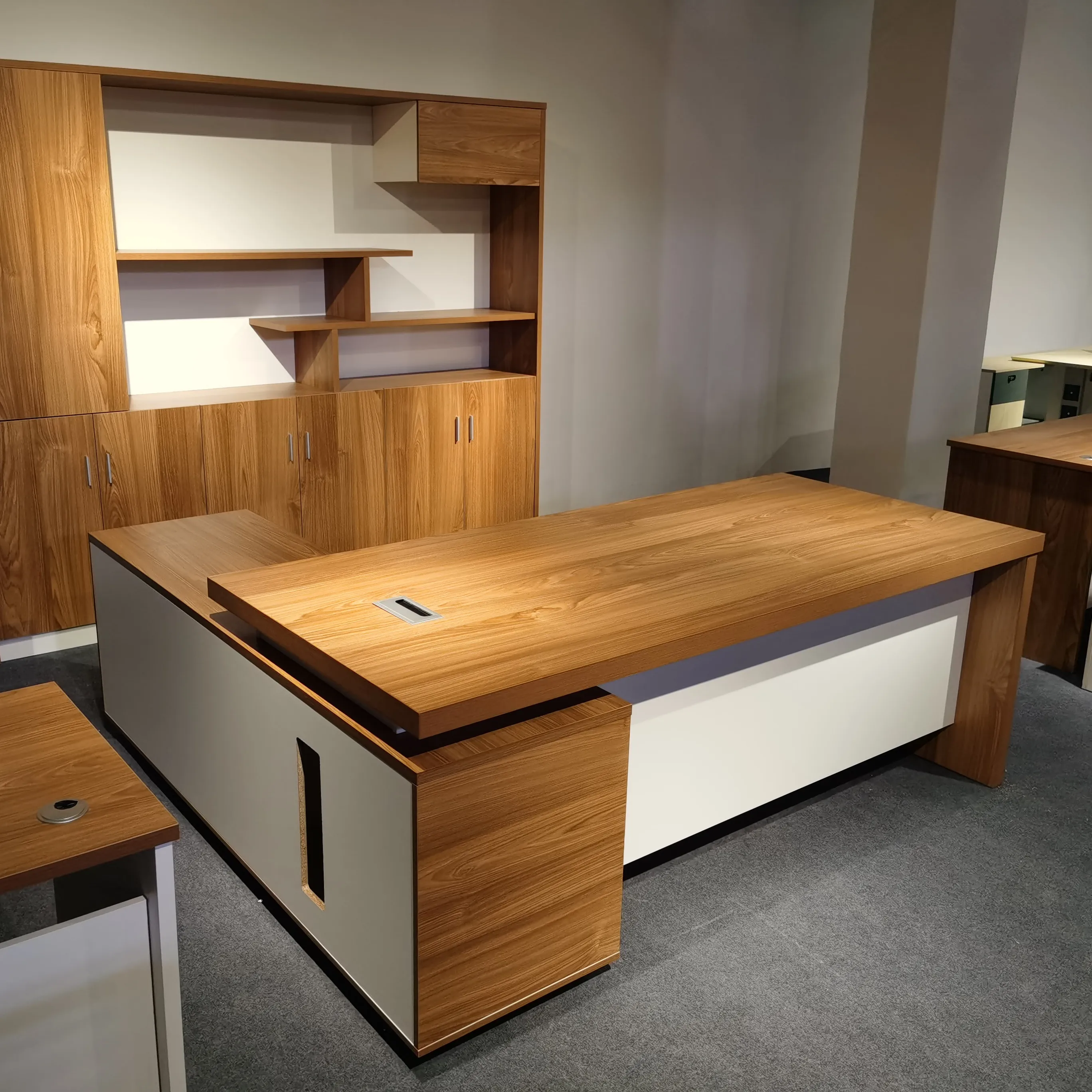 Odern-escritorio ejecutivo de lujo, escritorio de madera, muebles de oficina