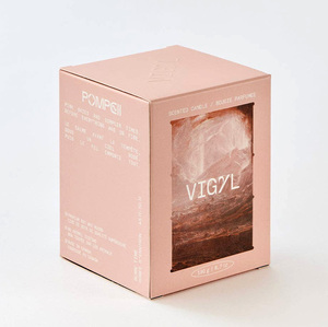 Großhandel benutzer definierte Logo gedruckt faltbare quadratische Geschenke Kerze <span class=keywords><strong>Box</strong></span> Glas becher Verpackung Papier boxen mit transparentem Fenster