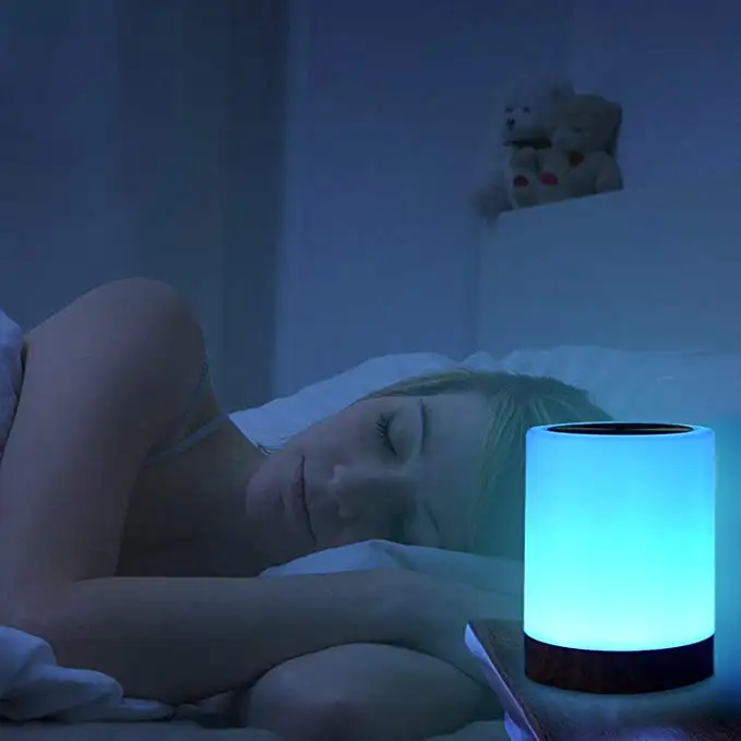 Lampu Malam Sentuh untuk Kamar Tidur, Ruang Tamu Portabel Lampu Samping Tempat Tidur dengan Baterai Internal Dapat Diisi Ulang RGB