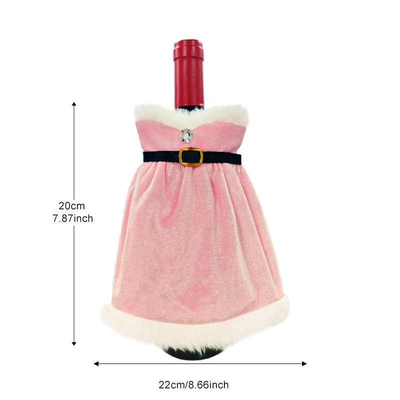 Copri bottiglia di vino rosa velluto oro top stile