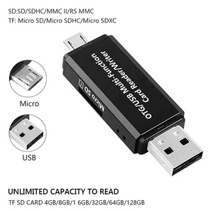 OTG存储卡读卡器2合1 USB 2.0微型USB OTG SD TF适配器读卡器 - Product Image 4