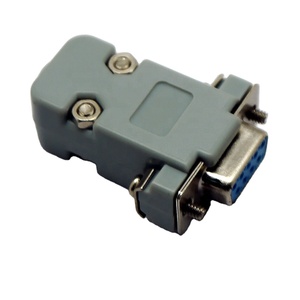 RS232 DB9串行VGA 9引脚母2排焊接型插头D-SUB公插头插座连接器，带外壳 - Product Image 1