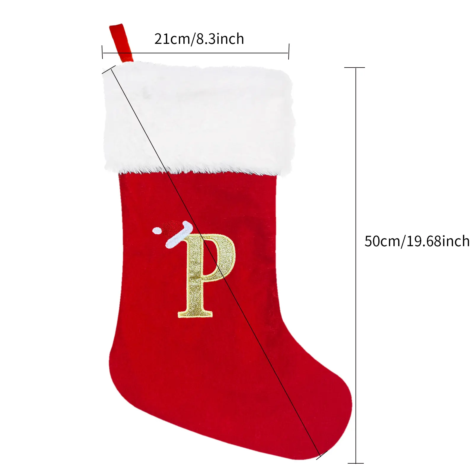 Рождественские украшения, чулок, Подарочная сумка, высококачественные красные вязаные рождественские носки с 26 буквами
