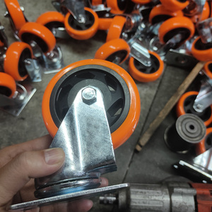 Orange Rueda De Industriales PVC Swivel Type Caster <strong>Wheels</strong> with Brake Heavy Duty