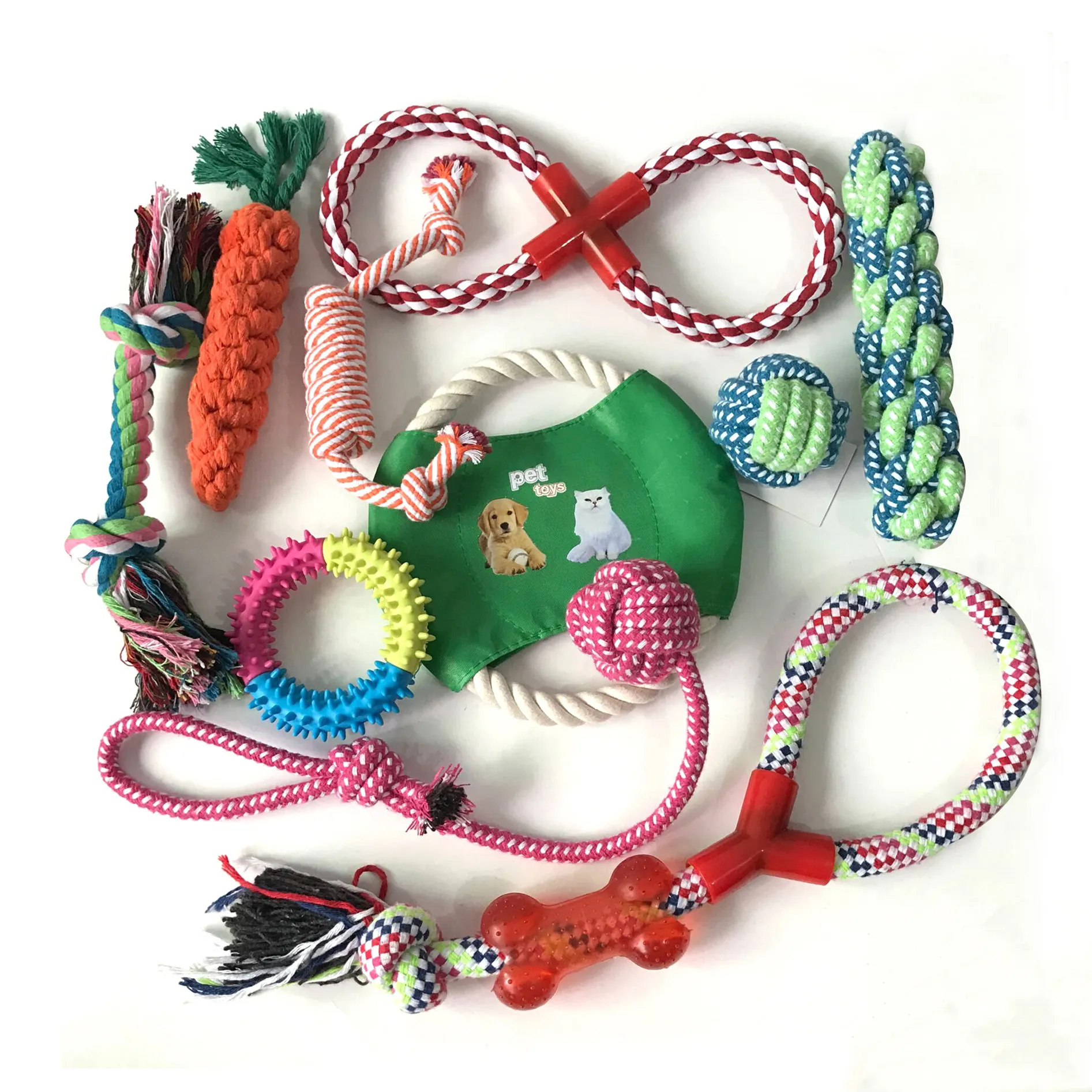 Fabricant en gros mâcher tpr corde ensemble morsure résistance chien jouets