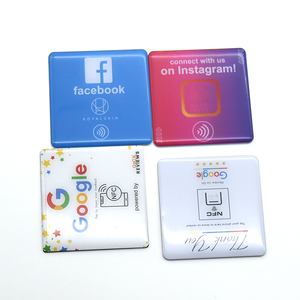 Factory Customization 13.56mhz NFC Chip Google Reviews Stickers Acrylic QR <strong>Code</strong> NFC Menu Sign Social Media Google Review Plate
