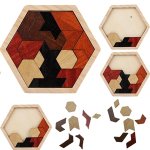Unisex 2-7 Year <strong>Old</strong> Montessori <strong>Style</strong> Wooden Tangram Jigsaw Puzzle Colorful Early Learning Educational Pegged <strong>Toy</strong> for Kids - Product Image 1