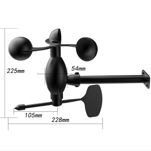 Detector de anemómetro de dirección de velocidad del viento inalámbrico JIRS, salida Digital CE RS485 para Sensor de estación meteorológica de Red Eléctrica - Product Image 1