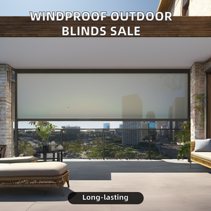 Ngoài trời điện cơ giới con lăn rèm không thấm nước Zip theo dõi Patio rèm cửa cho ban công Windproof bóng râm được xây dựng trong cài đặt - Product Image 5