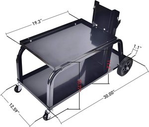 <strong>Black</strong> 2 Tier Rolling <strong>Welder</strong> Cart With Wheels for TIG MIG <strong>Welder</strong> and Plasma Cutter - Product Image 4