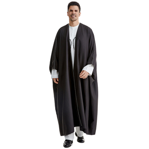 Рамадан джеллаба Ид абаяс молитвенный кафтан, мужской мусульманский открытый абайский Турецкий Арабский кардиган, халат, Марокко, джубба, ислам, дишдаша - Product Image 2