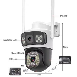 QX114 T6 4KHDデュアルレンズスマートセキュリティカメラWifiナイトビジョン屋外防水PTZカメラ人間検出APPアラート - Product Image 2