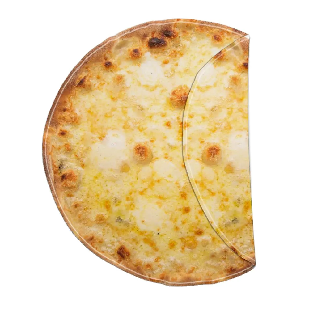 Cobertor de flanela em forma de pizza criativa para loja de hotéis, fornecimento de fábrica mundial quente, novo design, atacado