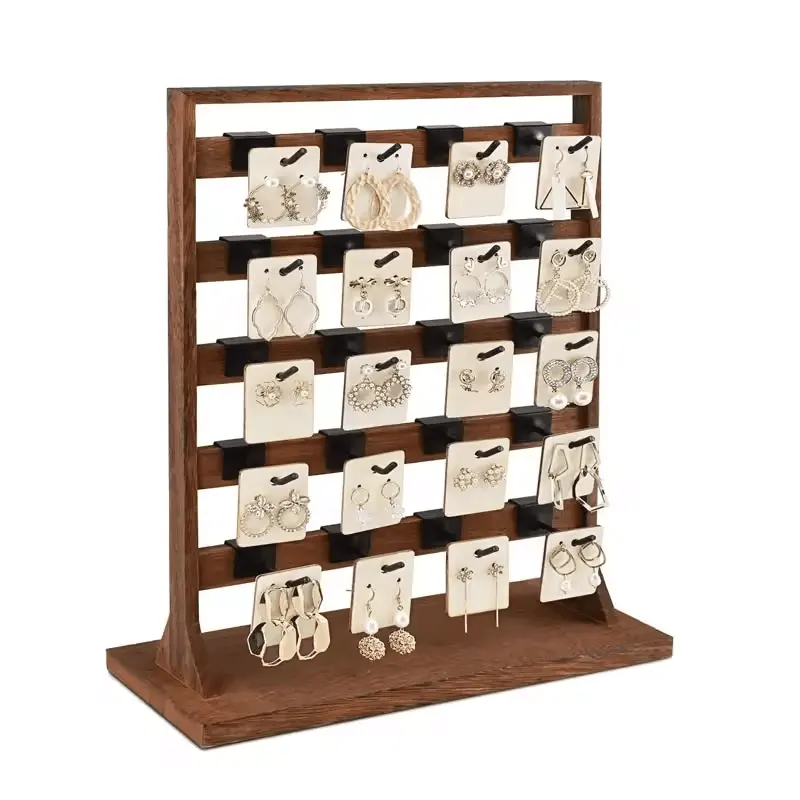 Wooden Jewelry Display Rack, Earring Card Display Stand
