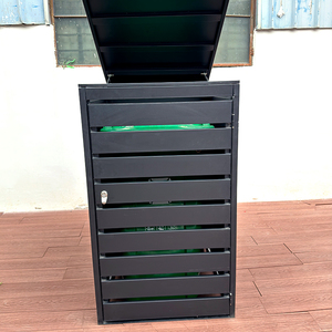 Yüksek kaliteli 240L çöp tenekesi kapak 3 dış depolama kova kapakları dış mekan kullanımı için Metal çelik WPC çöp kutusu ile satılık - Product Image 1