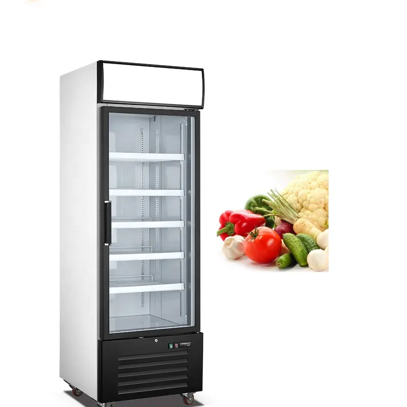 Auto Sistema de descongelación comerciales pantalla refrigerador mostrar congelador para alimentos