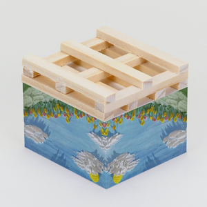 Cubo de notas adhesivas autoadhesivo personalizado Sunny Meadow Scene, bandeja de madera para configuración de Picnic acogedora con Bloc de notas para anotar - Product Image 4
