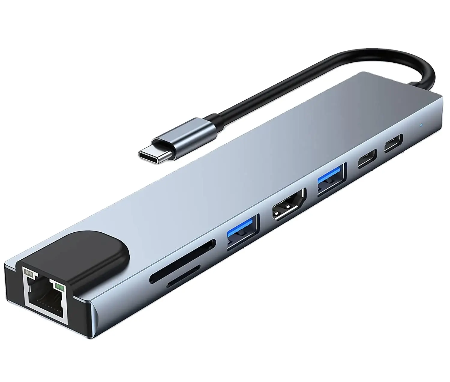 Yeni tasarım dönüştürücü dizüstü 8 Port adaptörü yerleştirme istasyonu 8 In 1 Usb 3.0 C Macbook için Hub