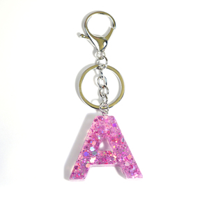 Customized Color Acrylic Crystal Resin Pendant Keychain 26 English Letters with <strong>Panda</strong> <strong>Pattern</strong> for Halloween and Christmas - Product Image 1