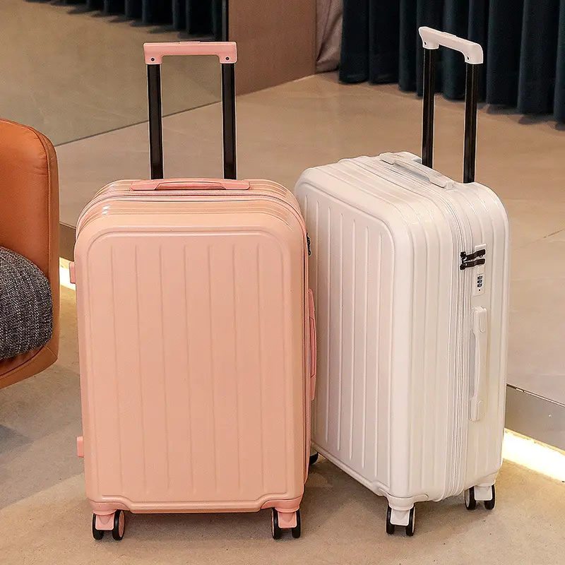 Logo baskı bagaj setleri abs sert kabuk bavul seti seyahat arabası bagaj çantası fermuar çeker kişiselleştirilmiş bagaj seti