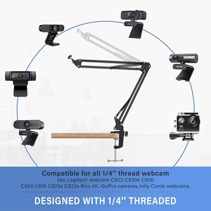JUNNX esnek havai Tripod bağlama aparatı için kamera kamerası halka ışık, masa üzerinde cep telefonu kafa Tripod Video canlı akış için - Product Image 3
