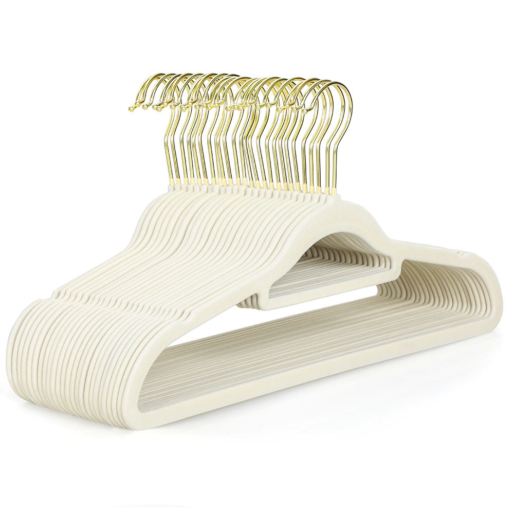 Beige-flocking hanger