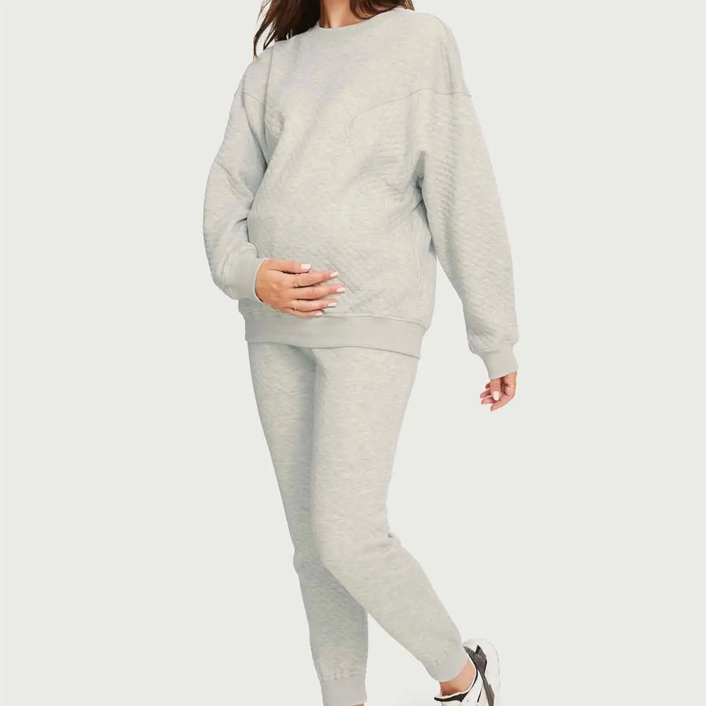 Sudadera acolchada de manga larga para mujer, Jersey suave liso con capucha, de lactancia materna