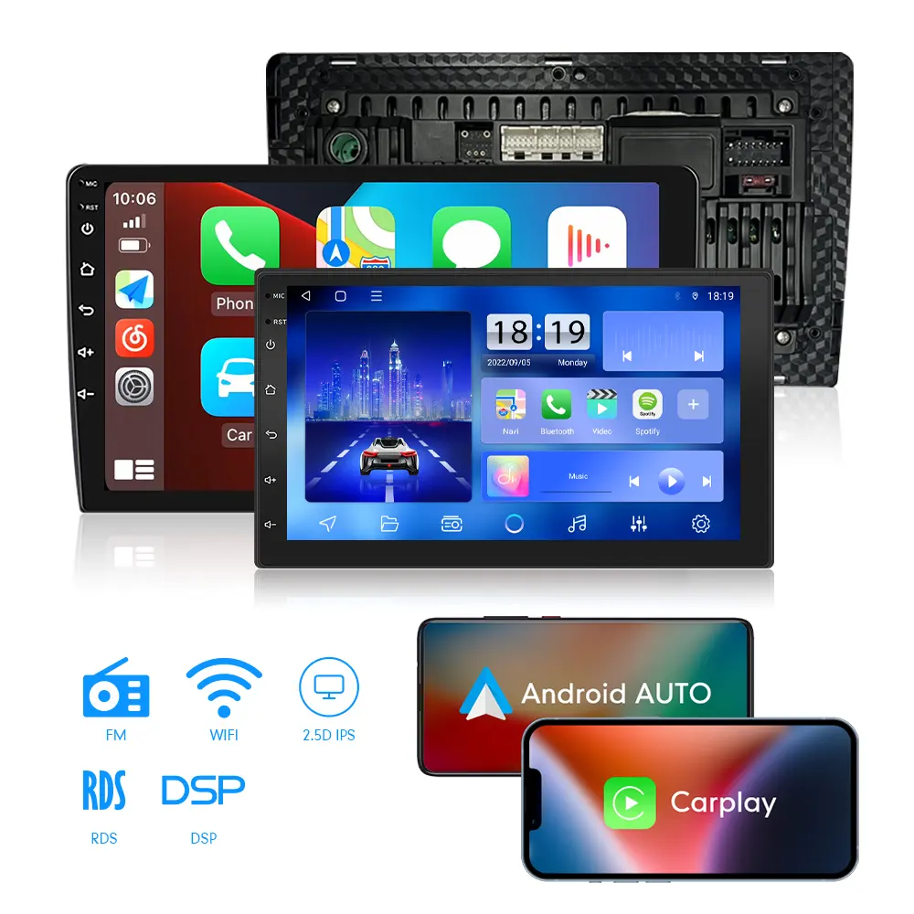 Rádio de carro Android 2 Din 7/9/10/10.33/13.1 Polegada Duplo Din Rádio de Carro Android Carplay Auto Áudio Carro DVD Player Navegação GPS