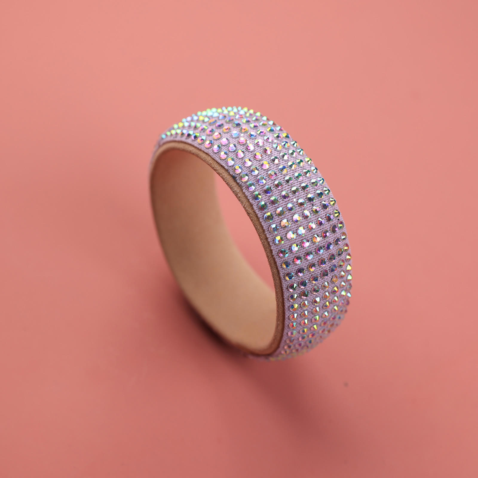 7 rangées de diamants-violet clair